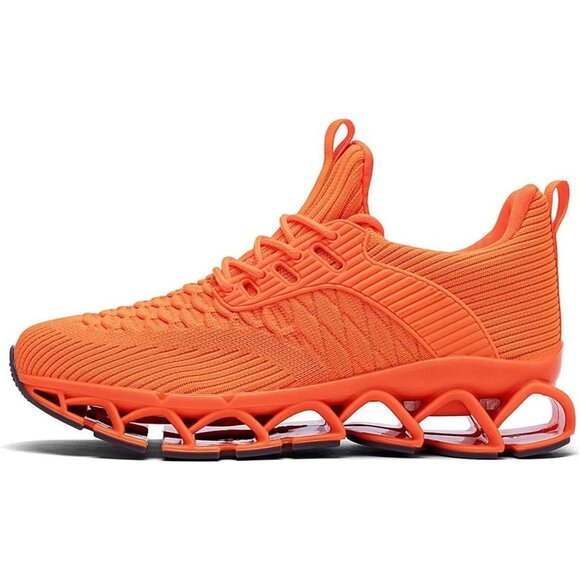 Men's Orange Casual Fashion Comfortable Non Slip Sport Trainer Athletic Shoes - Picture 2 of 7